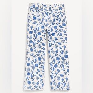 Old Navy Blue and White Seashell Print Pants girls size 14